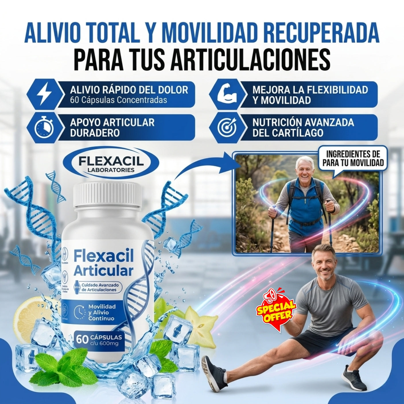 Flexacil - Capsulas para el dolor de articulaciones - Oferta 2X1