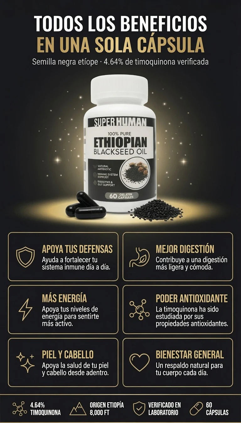 SEMILLAS NEGRA ETIOPE - CAPSULAS DE ALTA POTENCIA - SUPER HUMAN