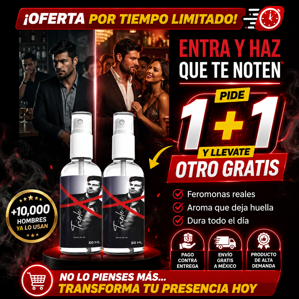 Perfume de Feromonas AttractionX® Hombre | Atrae Miradas y Deja Huella