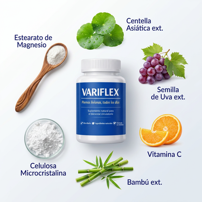 VARIFLEX – SUPLEMENTO NATURAL PARA MEJORAR LA CIRCULACIÓN Y RECUPERAR TUS PIERNAS LIVIANAS 🔥2X1🔥