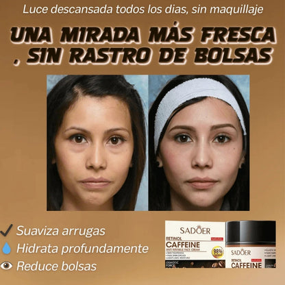 2x1 Crema hidratante antiarrugas con retinol y cafeina