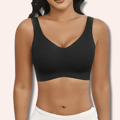 Sujetador sin aros ajustable de cuatro filas de color liso para mujer