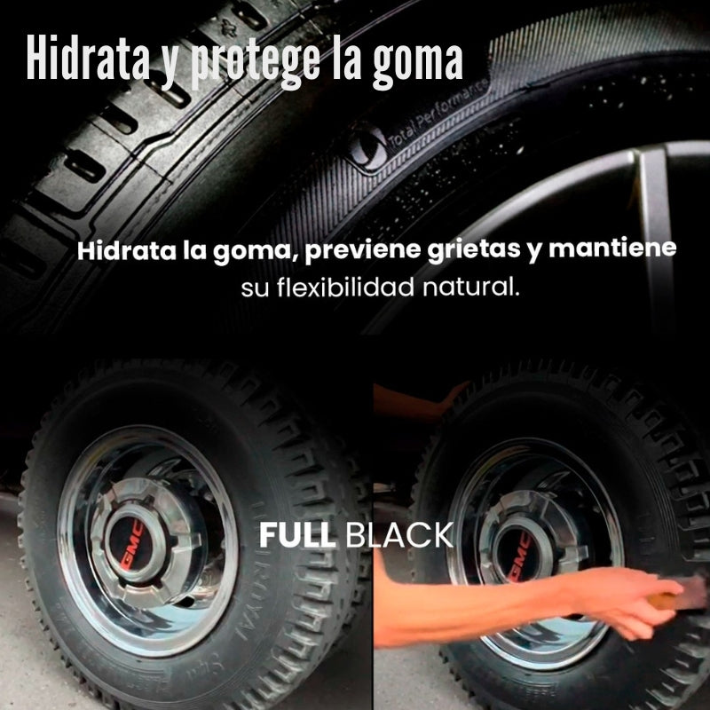 FullBlack - Negro profundo e hidratación real para llantas
