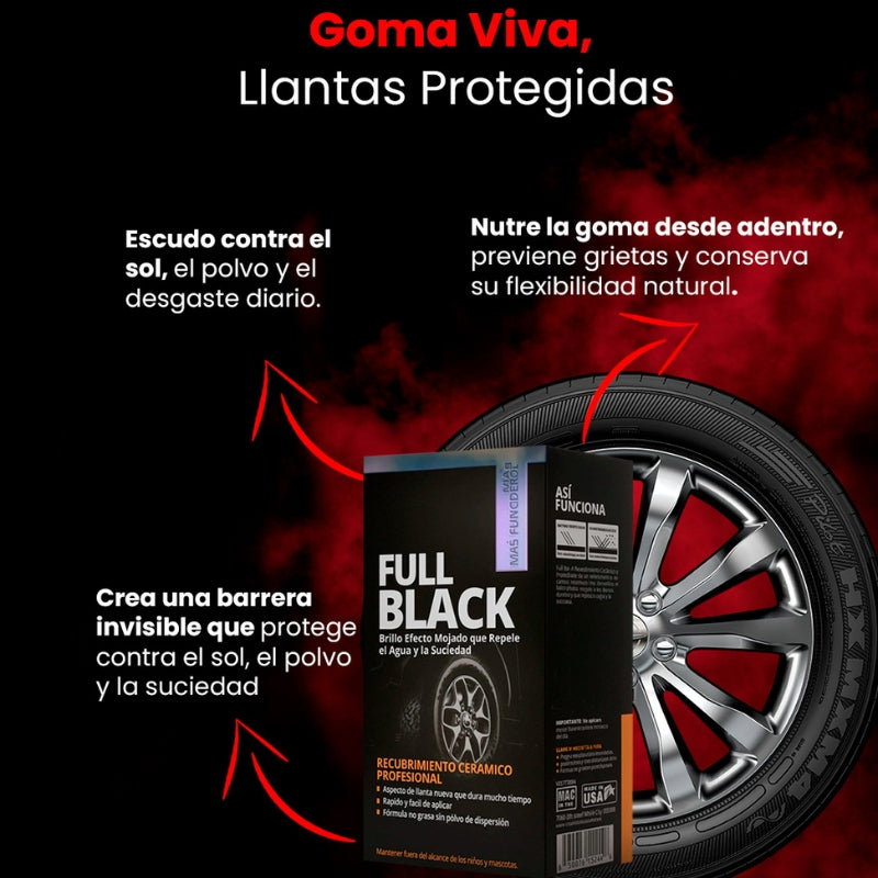 FullBlack - Negro profundo e hidratación real para llantas