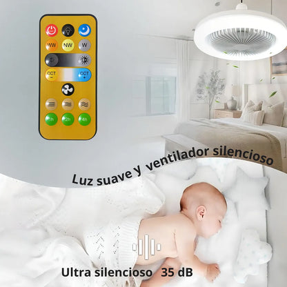 Lámpara Ventilador "AeroLight" de Techo LED con Control Remoto
