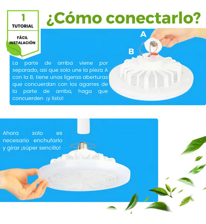 Lámpara Ventilador "AeroLight" de Techo LED con Control Remoto