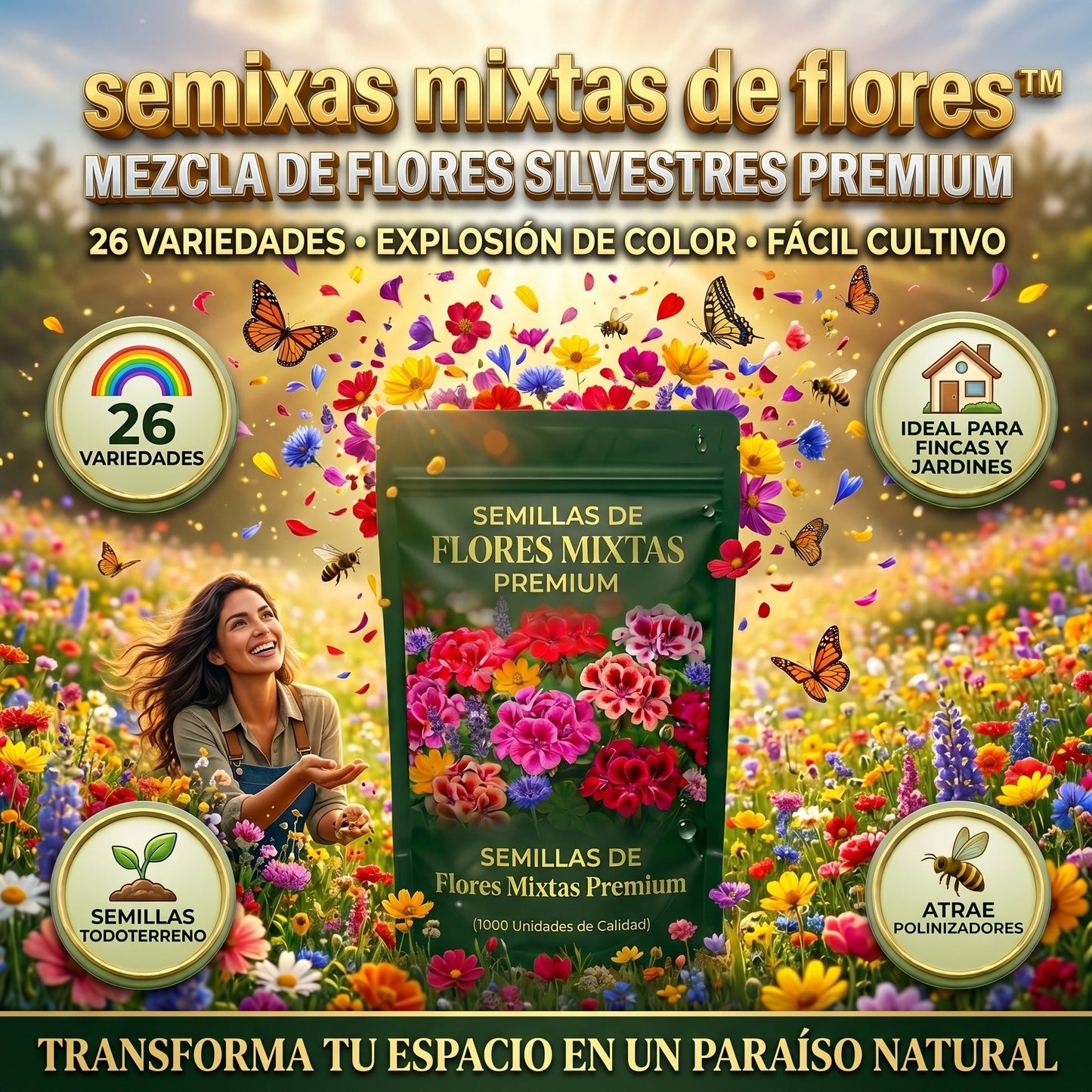 Semillas PREMIUM de Flores Mixtas
