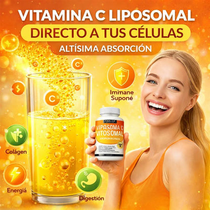 VITAMINA C LIPOSOMAL - La Vitamina C que Llega Directo a Tus Células! 🔥OFERTA 2X1🔥
