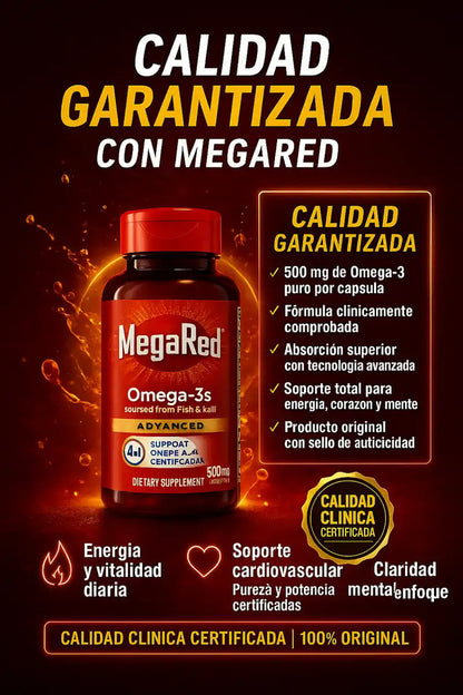 MegaRed Omega 3s® –Impulsa tu testosterona y energía natural con Aceite de Krill de alta pureza