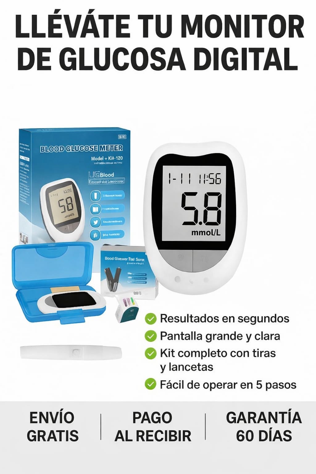 Glucometro Digital Medidor De Glucosa.