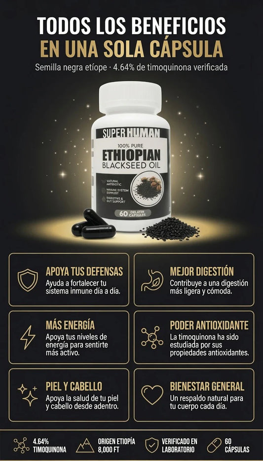 SEMILLAS NEGRA ETIOPE - CAPSULAS DE ALTA POTENCIA - SUPER HUMAN