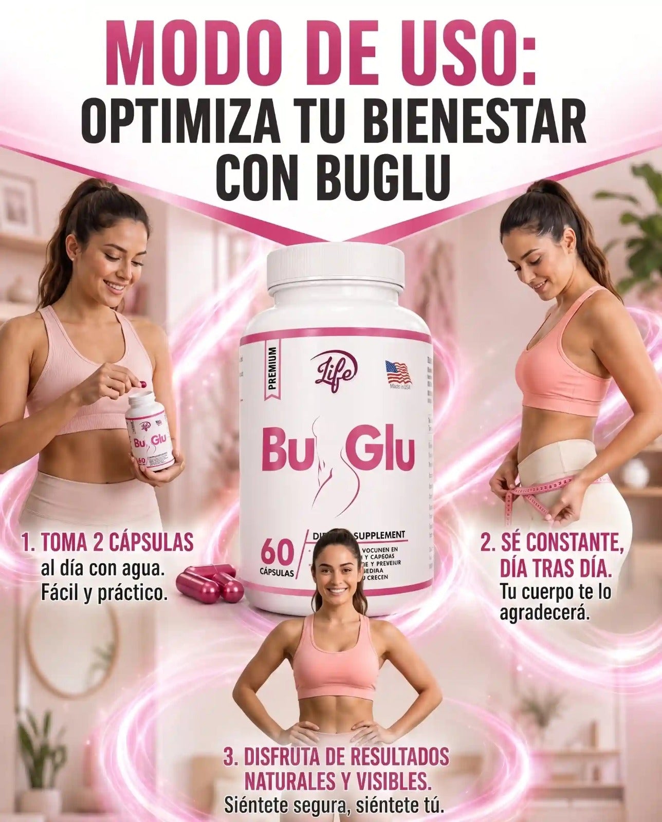 BU GLU™ – POTENCIA TUS CURVAS DE FORMA NATURAL / 60 Capsulas 2X1