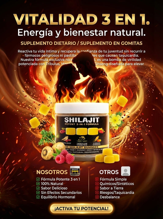 Gomitas de Shilajit 100% Puro del Himalaya.